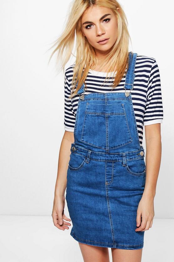 Penny Stretch Denim Pinafore Dress